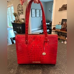 Brahmin Red crocodile bag. Beautiful color and stunning in person.